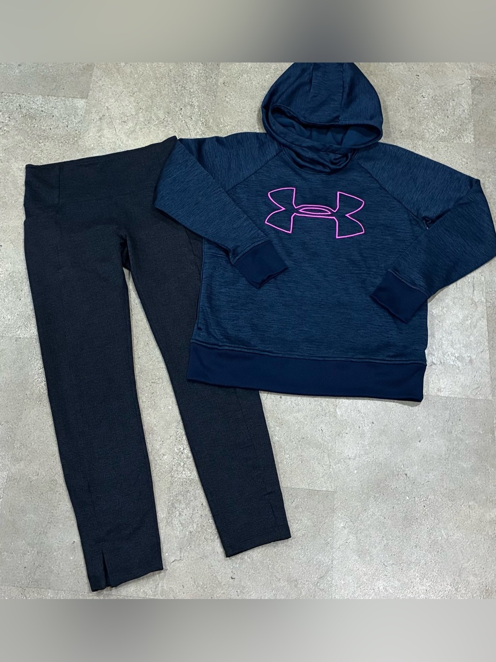 Womens ATHLETA/UNDER ARMOUR Hoodie Sweatshirt & Thick Leggings, sz Small